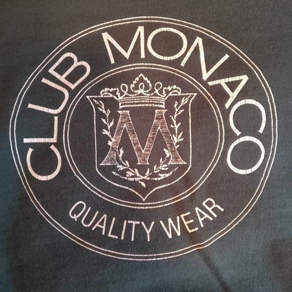 Vintage Forest Green Club Monaco Heritage Crest Sweatshirt - Size Medium - Picture 5 of 11
